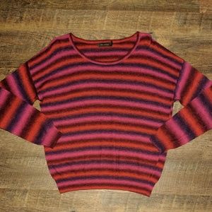 The Limited Pink/Purple Striped Sweater Large